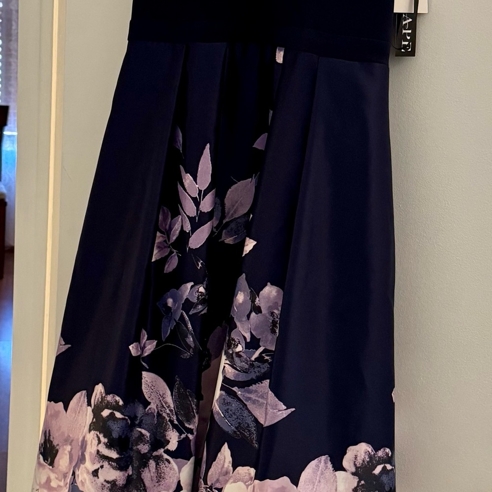 Floral gown in Navy and Lavender - Picture 7 of 13